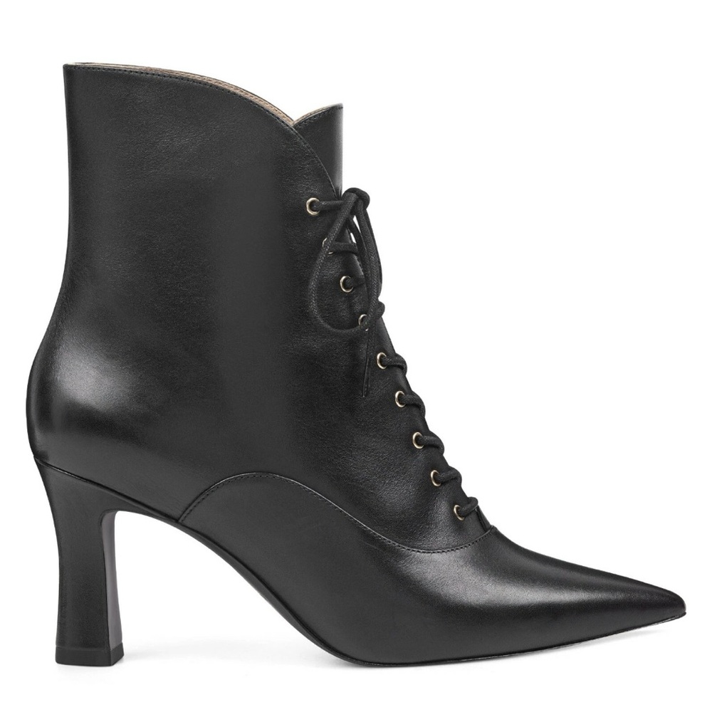 Nine West Black Heeled Witchy Boots patent leather